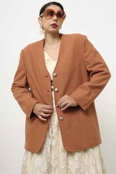 Blazer telha vintage forrado lã - Capichó Brechó