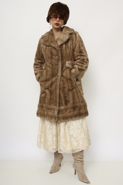 Casaco pelo sintetico bege vintage - comprar online