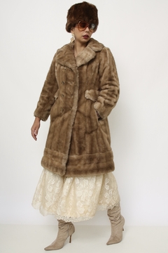 Casaco pelo sintetico bege vintage - comprar online