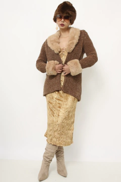 Casaco gola e mangas de pelo vintage - loja online