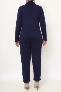 Macacão de tricot azul marinho vintage