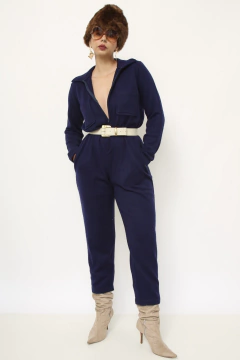 Macacão de tricot azul marinho vintage - comprar online
