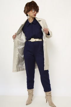 Imagem do Casaco couro longo off white
