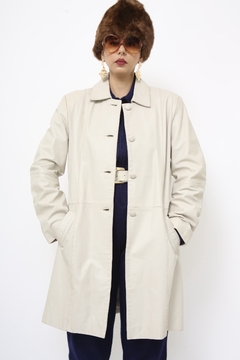 Imagem do Casaco couro longo off white