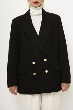 Blazer preto 100% lã b.dourado