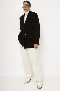 Blazer preto 100% lã b.dourado - comprar online