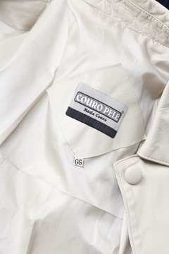 Casaco couro longo off white - Capichó Brechó