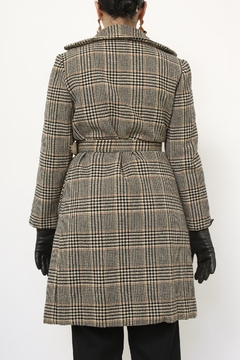 Casaco xadrez vintage cinto forrado - comprar online