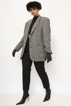 Imagem do Blazer cinza forrado ombreira vintage
