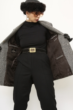 Blazer cinza forrado ombreira vintage - loja online