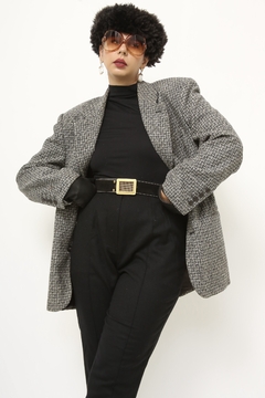 Imagem do Blazer cinza forrado ombreira vintage