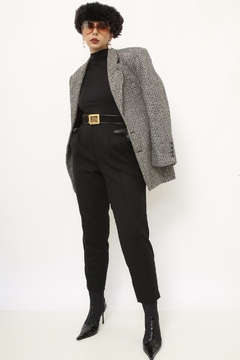 Blazer cinza forrado ombreira vintage - loja online