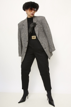 Imagem do Blazer cinza forrado ombreira vintage