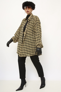Camisa amarela e preta vintage longa - comprar online