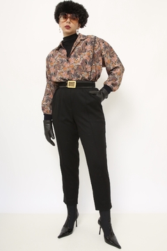 Camisa estampada punho preto - comprar online