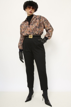Camisa estampada punho preto