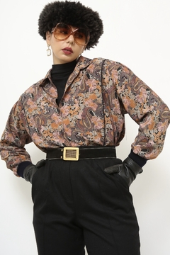 Camisa estampada punho preto - loja online