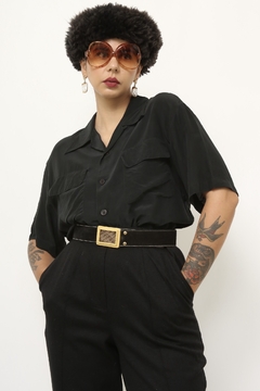 Camisa preta seda classica na internet