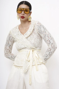 Imagem do camisa renda transpassada vintage