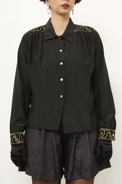 Camisa western preto dourada - Capichó Brechó