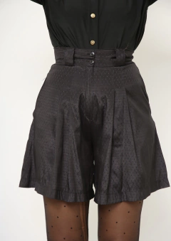 Shorts preto cintura mega alta acetinado - loja online