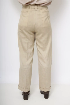 Imagem do Calça bege rustica cintura alta elastico