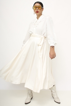 Saia midi Jane Fonseca off white - comprar online