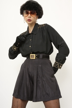 Camisa western preto dourada na internet
