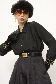 Camisa western preto dourada - Capichó Brechó