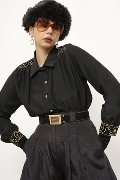Camisa western preto dourada - comprar online