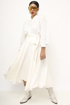 Saia midi Jane Fonseca off white - Capichó Brechó