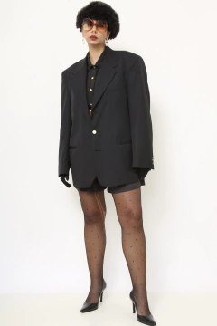 Blazer preto forrado vintage