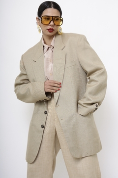 Blazer bege classico ombreira - loja online