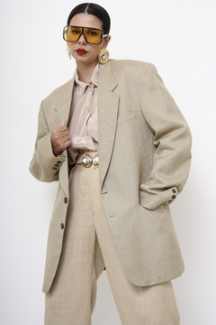 Blazer bege classico ombreira na internet