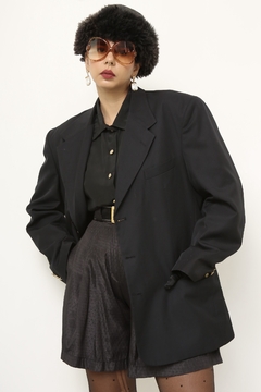 Blazer preto forrado vintage - Capichó Brechó