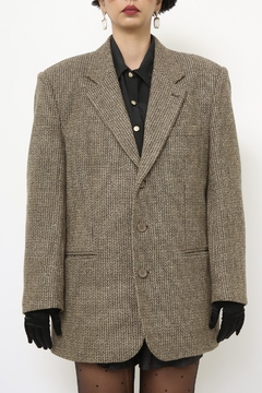 Blazer forradao xadrez camelo marrom - comprar online