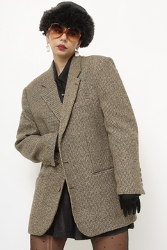 Blazer forradao xadrez camelo marrom