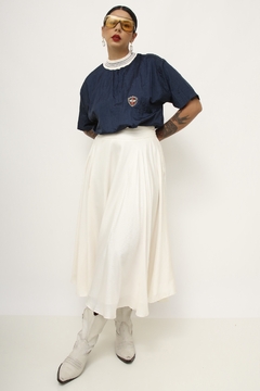 Blusa azul gola listra esportiva