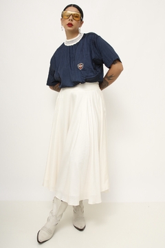 Blusa azul gola listra esportiva - comprar online