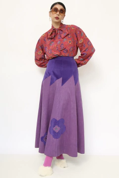 Saia longa roxa western vintage