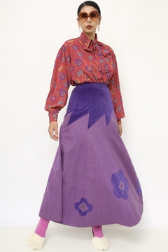 Saia longa roxa western vintage - loja online