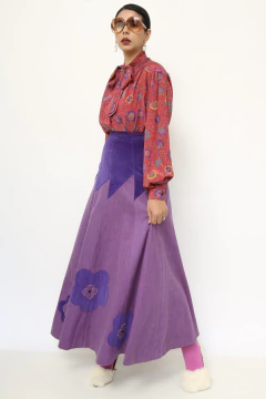 Saia longa roxa western vintage - comprar online