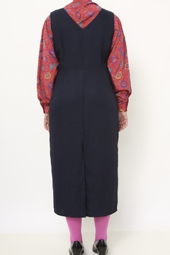 Vestido azul marinho vintage na internet