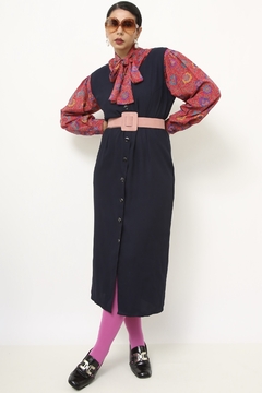 Vestido azul marinho vintage
