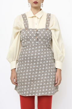 Vestido vintage estampado marrom - Capichó Brechó