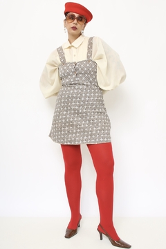 Vestido vintage estampado marrom