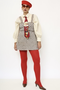 Imagem do Vestido vintage estampado marrom