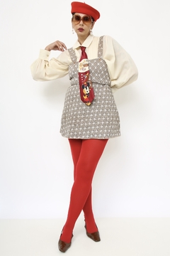 Vestido vintage estampado marrom - comprar online