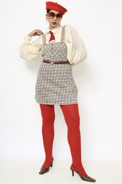Vestido vintage estampado marrom na internet