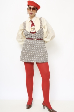 Vestido vintage estampado marrom - Capichó Brechó